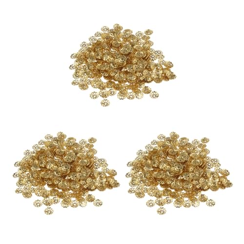 Goorvoucs 1500 Stück 6mm Gold Ton Perlenkappen für Schmuck Machen von Goorvoucs