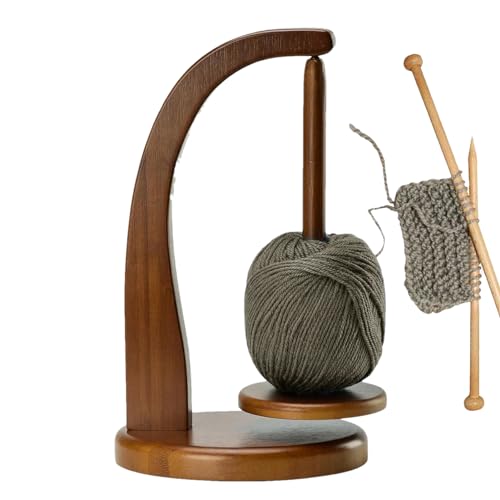 Garnhalter zum Stricken und Häkeln, drehbarer magnetischer Garnhalter aus Holz, platzsparender Garnhalter zum Stricken, g tragender Garnspinner zum Häkeln von Goowafur