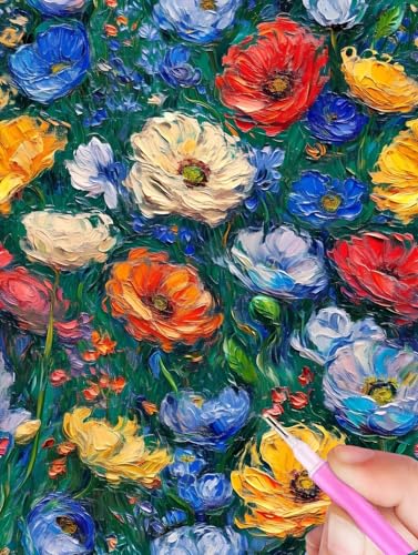 5D Diamond Painting Abstrakt Diamant Painting Bilder Blume Diamond Painting Erwachsene Bastelset, DIY Diamant Kunst Malerei Stickerei Kreuzstich Paintings Set, Deko Wohnzimmer Geschenke 30x40cm Y-45 von Gooxehuu