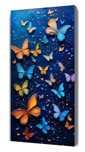 5D Diamond Painting Erwachsene Farbe Diamant Painting Bilder Anfänger, DIY Vollbohrer Schmetterling Diamanten Malerei Kristall Stickerei Kreuzstich, Basteln Erwachsene, Deko Wohnzimmer 70x35cm G-514 von Gooxehuu