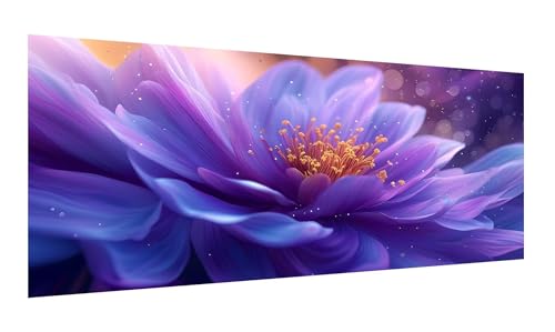 5D Diamond Painting Erwachsene Lila Diamant Painting Bilder Anfänger, DIY Vollbohrer Blume Diamanten Malerei Kristall Stickerei Kreuzstich, Basteln Erwachsene Set, Wand Deko Wohnzimmer 35x70cm G-497 von Gooxehuu