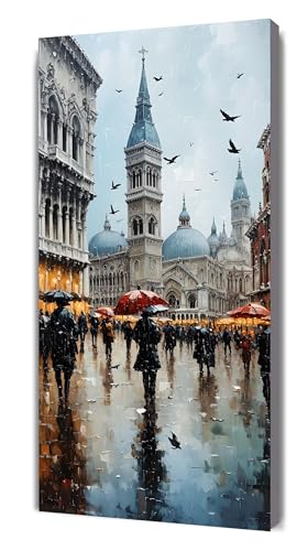 5D Diamond Painting Erwachsene Stadt Diamant Painting Bilder Anfänger, DIY Vollbohrer Straße Diamanten Malerei Kristall Stickerei Kreuzstich, Basteln Erwachsene Set, Wand Deko Wohnzimmer 70x35cm G-533 von Gooxehuu