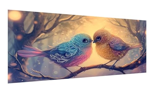 5D Diamond Painting Tier Diamant Painting Bilder für Erwachsene, DIY Diamant Malerei Set, Vogel Diamond Painting Zubehör Set Basteln Mädchen Geschenke, Strass Cross Stickerei Kunst Kits 60x120cm G-87 von Gooxehuu