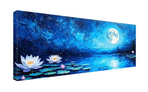 Diamant Painting Mondlotus Bilder 100x250cm Groß 5D Diamond Painting Set, DIY Diamant Painting Basteln Erwachsene Kinder Mädchen Geschenke, Diamond Painting Zubehör Set für Home Wand Decor G-980 von Gooxehuu