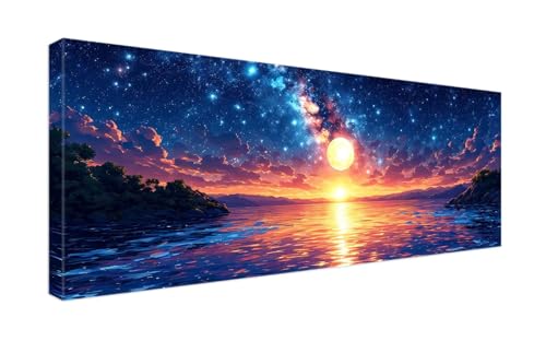 Diamant Painting Mondsee Bilder 100x250cm Groß Diamond Painting Set, DIY Diamant Painting Basteln Erwachsene Kinder Mädchen Geschenke, Diamond Painting Zubehör Set für Home Wand Decor Geschenke G-976 von Gooxehuu