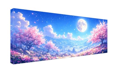 Diamond Painting Erwachsene Groß 40x100cm Diamant Painting Bilder, 5D Diamond Painting Mondkirschblüte Diamond Painting Zubehör für Kinder Malen Nach Zahlen Basteln Geschenk für Home Wand Dekor G-987 von Gooxehuu