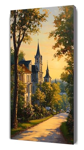 Diamond Painting Erwachsene Schloss Diamant Painting Bilder Anfänger, DIY Vollbohrer Landschaft Diamanten Malerei Kristall Stickerei Kreuzstich, Basteln Erwachsene Set, Deko Wohnzimmer 70x35cm G-530 von Gooxehuu