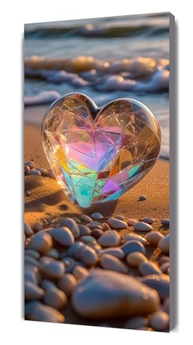 Diamond Painting Liebe Diamant Painting Bilder für Erwachsene, 5D DIY Strand Diamanten Malerei Kunst Kristall Stickerei Kreuzstich Zubehör Basteln Mädchen Geschenke, Wand Deko Wohnzimmer 80x40cm G-502 von Gooxehuu