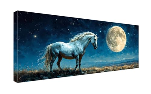 Diamond Painting Set für Erwachsene, 5D Diamant Painting Bilder Kinder Mondpferd Diamond Painting XXL 50x120cm Voll Diamant Crystal Art Basteln Erwachsene, für Geschenk Zuhause Wanddekoration G-981 von Gooxehuu