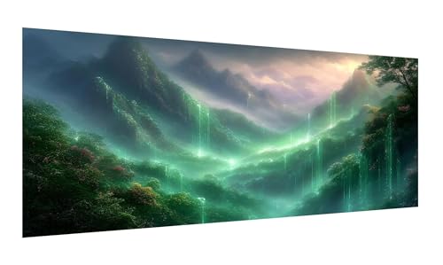 Diamond Painting Traum Diamant Painting Bilder für Erwachsene, 5D DIY Berg Diamanten Malerei Kunst Kristall Stickerei Kreuzstich Zubehör Basteln Mädchen Geschenke, Wand Deko Wohnzimmer 40x80cm G-344 von Gooxehuu