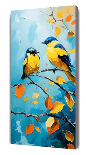 Diamond Painting Vogel Diamant Painting Bilder für Erwachsene, 5D DIY Baum Diamanten Malerei Kunst Kristall Stickerei Kreuzstich Zubehör Basteln Mädchen Geschenke, Wand Deko Wohnzimmer 40x80cm G-367 von Gooxehuu