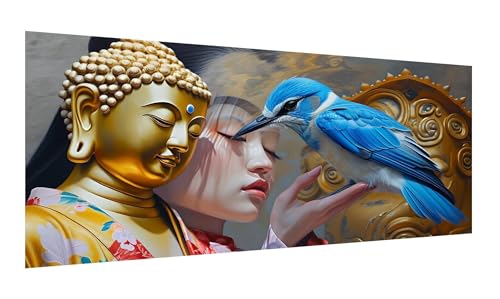 Diamond Painting Vogel Diamant Painting Bilder für Erwachsene, 5D DIY Zen Diamanten Malerei Kunst Kristall Stickerei Kreuzstich Zubehör Basteln Mädchen Geschenke, Wand Deko Wohnzimmer 40x80cm G-361 von Gooxehuu