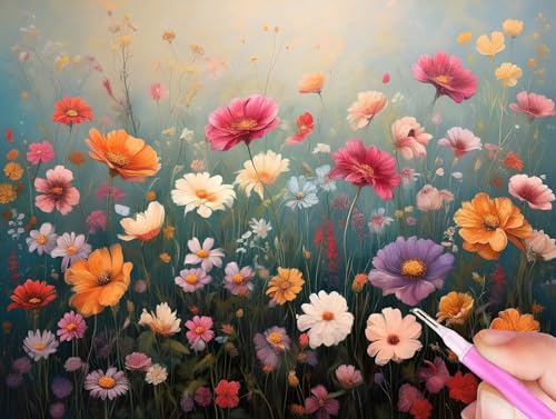 Farbe Diamond Painting Erwachsene, 5D Diamant Painting Bilder Blumen Diamond Painting Kinder, DIY Mosaikherstellung Malen Nach Zahlen Full Drill Stickerei Malerei Kits für Home Wand Décor 60x90cm Y-16 von Gooxehuu