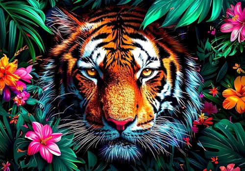 Malen Nach Zahlen Erwachsen Blume Malen Nach Zahlen Kinder Kits mit Pinseln und Acrylfarben, Handgemalt Tiger Paint by Numbers Adult, Kreativ Set für Erwachsene Home Deko Geschenk 100x150 cm X-9760 Malen Nach Zahlen Erwachsen Blume Malen Nach Zahlen Kinder Kits mit Pinseln und Acrylfarben, Handgemalt Tiger Paint by Numbers Adult, Kreativ Set für Erwachsene Home Deko Geschenk 100x150 cm X-9760 von Gooxehuu