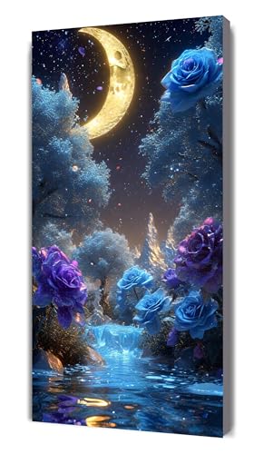 Mond Diamond Painting Erwachsene XXL 100x200cm, Rose Diamant Painting Bilder Elefant, 5D DIY Diamantmalerei Kunst Stickerei Set, Kreativ Set für Erwachsene, Geschenk Mädchen, Home Wanddeko G-489 von Gooxehuu