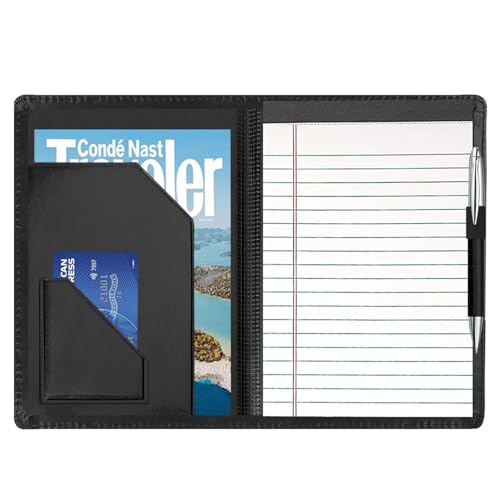 Gorbado Junior Padfolio/Resume Portfolio Binder mit A5 nachfüllbar liniert Notizblock Business Portfolio Ordner Innentaschen Kartenfächer Schwarz von Gorbado