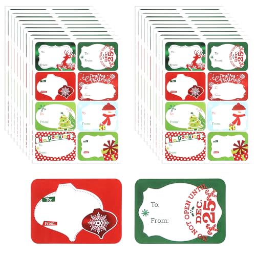 160stk Weihnachtsetiketten Sticker, Selbstklebende Weihnachts Namen Geschenketiketten Papieranhänger Aufkleber zum Verpacken von Geschenken für Umschläge Karten Weihnachtsgeschenke Dekoration von Gosknor