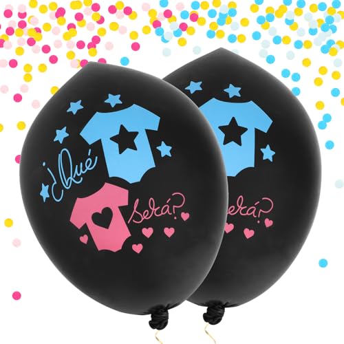 2stk Gender Reveal Ballon, Verdickte Gender Reveal Konfetti Ballons mit Rosa und Blauem Konfetti und Band für die Baby Gender Reveal Party (Kleider-Stil-Ballon + Rundes Konfetti) von Gosknor