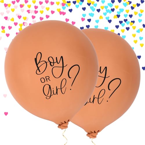 2stk Gender Reveal Ballon, Verdicktes Gender Reveal Konfetti Ballon Set mit Rosa und Blauem Konfetti und Band als Dekorationszubehör für die Baby Gender Reveal Party von Gosknor