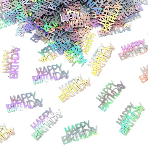 Gosknor 300stk Iridisierendes Happy Birthday Konfetti, Metallisches Geburtstagskonfetti für Partydekor Glänzendes Tischstreu für DIY Bastelarbeiten Festliche Tischdekoration Gosknor 300stk Iridisierendes Happy Birthday Konfetti, Metallisches Geburtstagskonfetti für Partydekor Glänzendes Tischstreu für DIY Bastelarbeiten Festliche Tischdekoration von Gosknor
