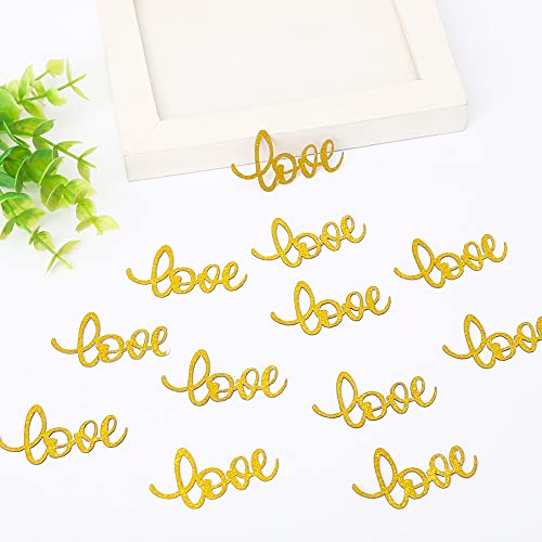 100 STÜCKE Golden Love Konfetti Gold Glitter Liebesbriefe Hochzeit Papiertisch Konfetti Romantische Dekoration für Hochzeitstag Verlobung Bachelorette Brautparty Party Dekorationen von GotGala