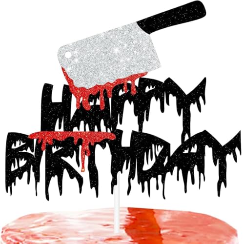 Halloween Happy Birthday Cake Topper Have a Killer Birthday Cake Topper Bloody Birthday Cake Pick for Bloody Horror Birthday Theme Halloween Party Cake Decorations von GotGala