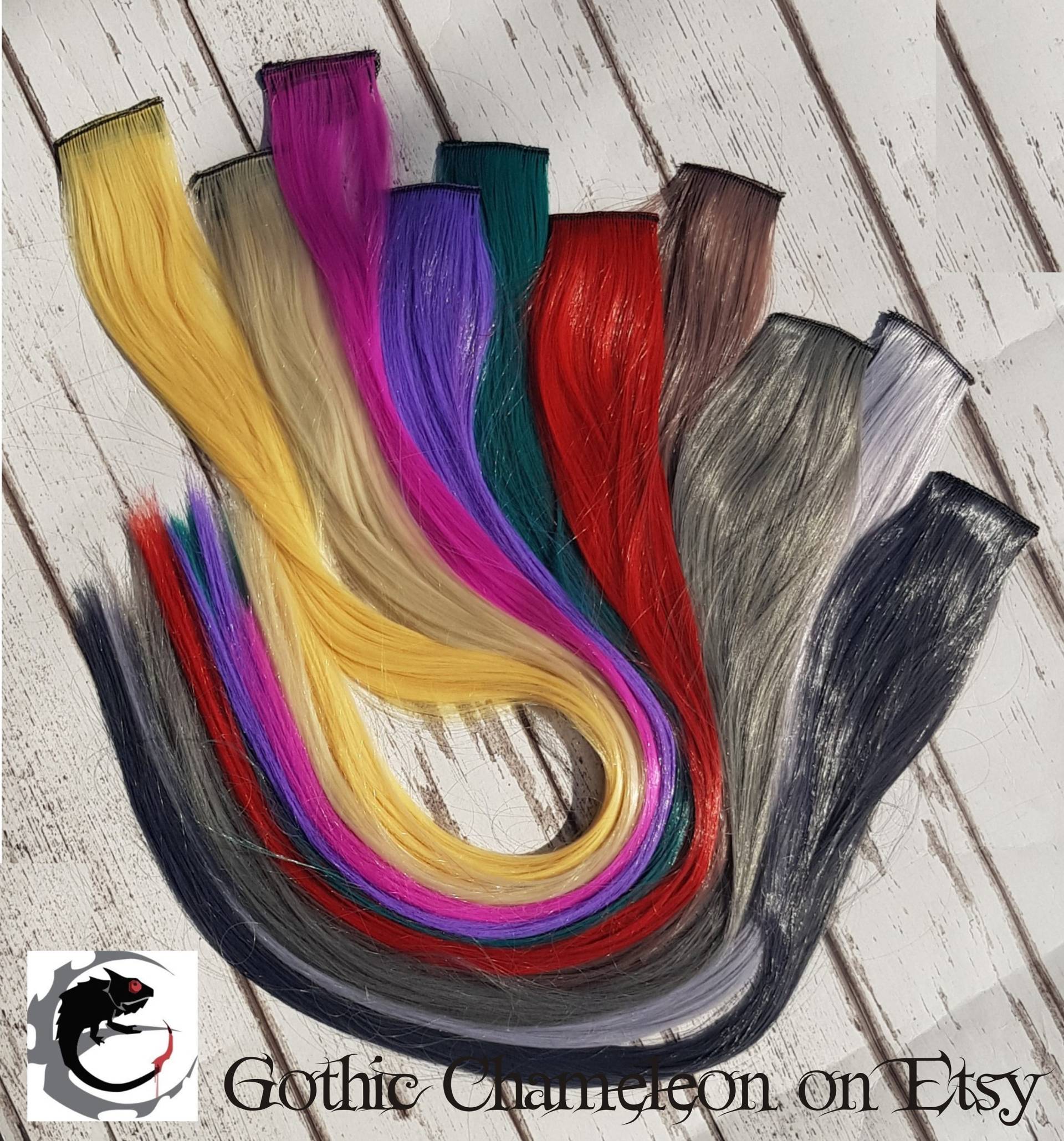 Clip in 20 Zoll Haarverlängerung 10 Farben Versandbereit von GothicChameleon