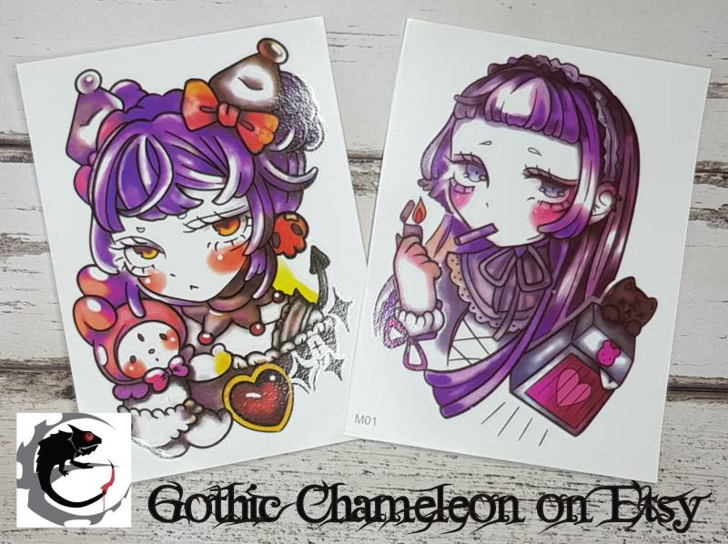 Temporäre Tattoo Blätter Kawaii Harajuku Manga Anime von GothicChameleon