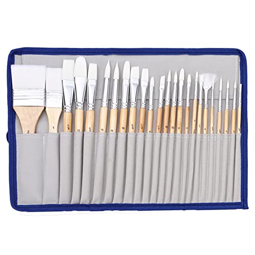 Gotoger Basics Pinsel-Set, MehrföRmige Nylon-Pinsel für Acryl, ÖL, Aquarell, Gouache, 24-Teilig, Pinselfarbe von Gotoger