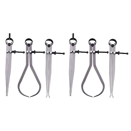 Gotoger Feder-Innen-Außenteiler-Messschieber-Set, 20,3 cm, 6 Stück von Gotoger