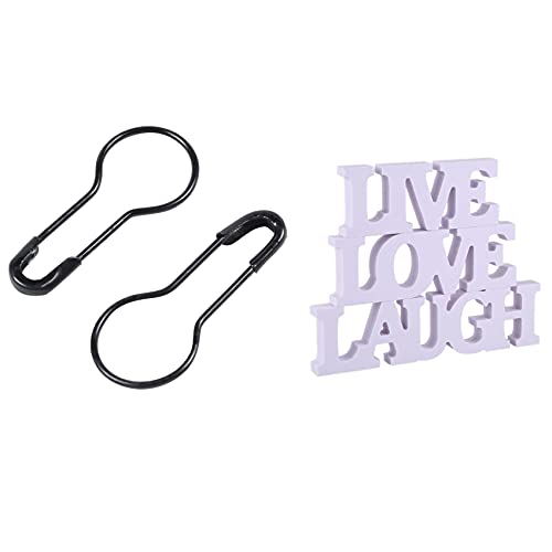 Gotoger Holzbuchstaben "Live Love Laugh" für Hochzeitsdekoration, mit 200 Stück x 22 mm Metall-Eisen-Kürbisnadeln, 3 Stück von Gotoger