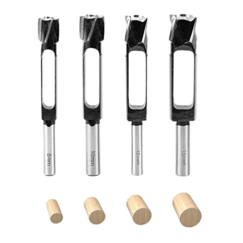 4Pcs hölzerner Stecker Loch Cutter, Tenon Bohrer, tiefer Stecker Cutter Kernbohrer für Holzbearbeitung Möbel Herstellung ((8/10/12/15mm)) von Gotrain