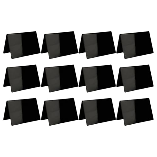 Goufride Mini-Kreidetafel-Lebensmittelschilder Aus Acryl, Kleine Lebensmitteletiketten für Partybuffets, Glatte Schwarze Tischkarten für Hochzeiten, 12 Stück von Goufride