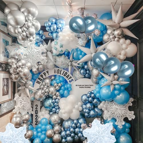 Christmas Ballon Blau Silber Weiß von Govpy