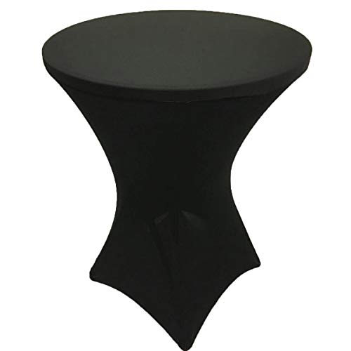 Gowinex Cocktail-Tischdecke, Highboy-Elastan, dehnbar, für Hochzeit, Event, Party, 81,3 x 106,7 cm, Schwarz von Gowinex