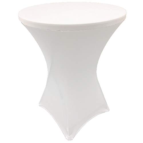 Gowinex Cocktail-Tischdecke, Highboy-Elastan, dehnbar, für Hochzeit, Event, Party, 81,3 x 106,7 cm, Weiß von Gowinex