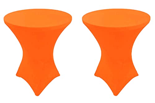 Gowinex Stretch-Tischdecke, Cocktail-Highboy-Elastan, 81,3 x 106,7 cm, Neonorange, 2 Stück von Gowinex