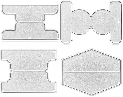 4 Stück Tab-Stanzformen für Kartenherstellung, Lesezeichen-Etiketten, Stanzschablonen für DIY, Scrapbooking, Fotoalbum, dekorative Prägepapier-Stanzformen für Kartenherstellung, Vorlagen von Gowxs