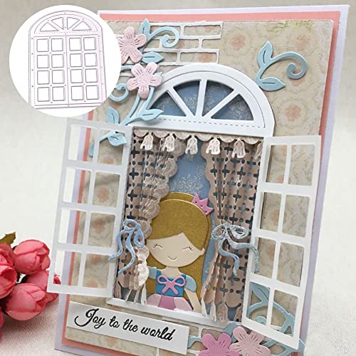 Gowxs Stanzschablonen für Fensterrahmen, für Kartenherstellung, Rahmen-Stanzschablonen für Bastelarbeiten, Scrapbooking, Fotoalbum, dekorative Prägepapier-Stanzformen für Kartenherstellung, Vorlage von Gowxs