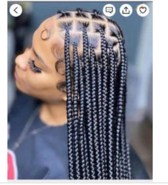 Geflochtene Perücke, Box Zöpfe, Senegalese Twist, Perroques-Locken, Schwarze Frauen Cornrow Perücke von GozellasCreations