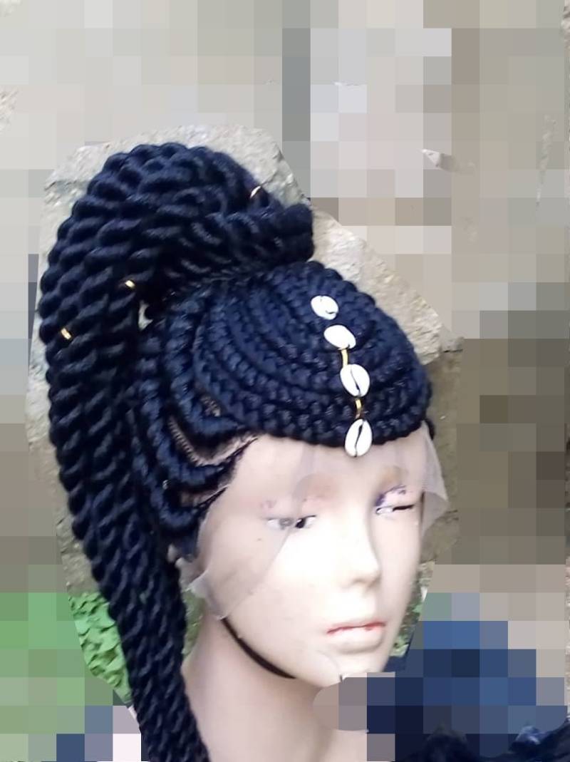 Geflochtene Perücke, Perücke Für Schwarze Frauen, Cornrows, Cornrow Ghana Volle Spitze von GozellasCreations