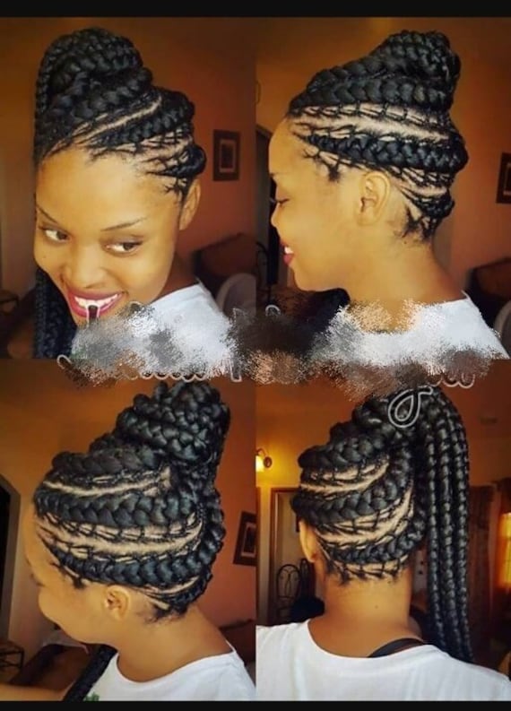 Geflochtene Perücke, Perücke Für Schwarze Frauen, Cornrows, Cornrow Ghana Volle Spitze von GozellasCreations