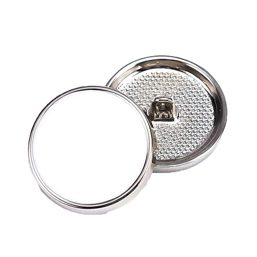 Metallknöpfe zum Nähen von Kleidung, Metallknöpfe für Jacken für Männer und Frauen, Anzugknöpfe für Frauen, Silber Weiss, 20 mm 10Stk von GrAles