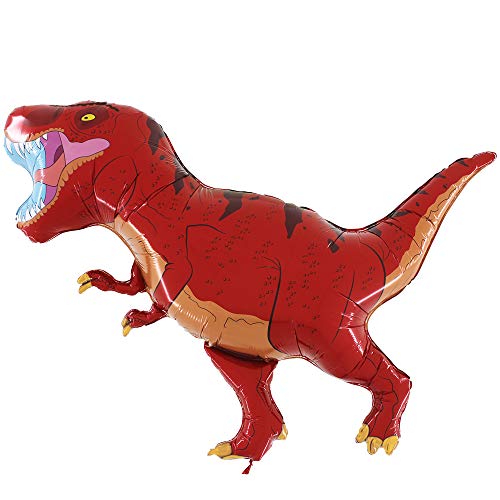 Grabo Balloons Mylar-förmiger Ballon in T-Rex-Form. Rot, 100 cm von Grabo