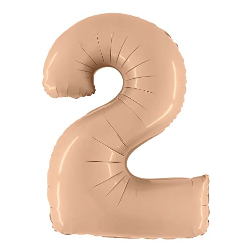 40In Satin Nude Number 2 Foil Balloon von Grabo