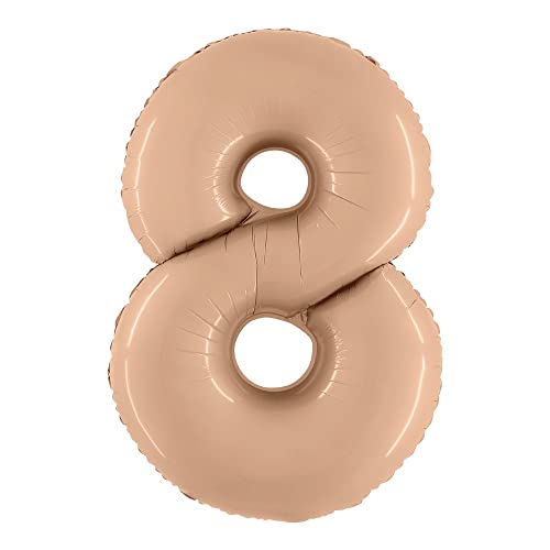 40In Satin Nude Number 8 Foil Balloon von Grabo