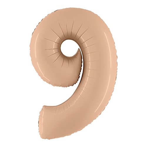 40In Satin Nude Number 9 Foil Balloon von Grabo