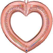 41In Rose Gold Linky Heart Foil Balloon von Grabo