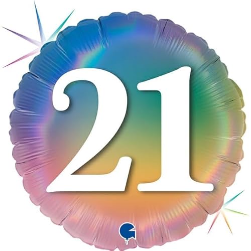 Grabo ABC18 Folienballon Happy 21 Colourful Rainbow | 45cm Grabo ABC18 Folienballon Happy 21 Colourful Rainbow | 45cm von Grabo