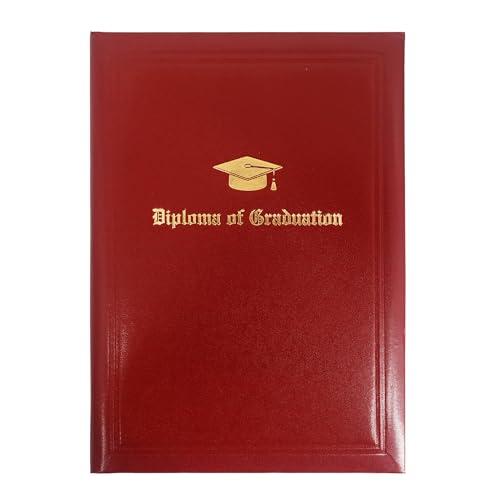 GraduationMall A4 Zertifikat Halter Bachelormappe Diplom Zeugnis mit Goldfolie Schutzhülle für Abschluss Kastanienbraun von GraduationMall